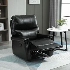 35.5" Manual Recliner Chair Heavy Duty Single Reclining Sofa - Black