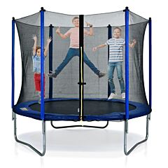 10ft Round Trampoline For Kids With Safety Enclosure Net, Outdoor Backyard Trampoline With Ladder Rt - Blue