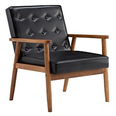 (75 X 69 X 84)cm Retro Modern Wooden Single Chair Rt - Black