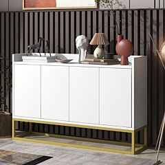 Modern Sideboard Elegant Buffet Cabinet With Large Storage Space For Dining Room, Entryway - White