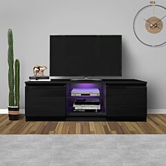 Tv Cabinet Wholesale, White Tv Stand With Lights, Modern Led Tv Cabinet With Storage Drawers, Living Room Entertainment Center Media Console Table Rt - White