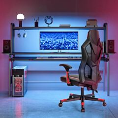 Gaming Chair With Adjustable Mesh Back - Red