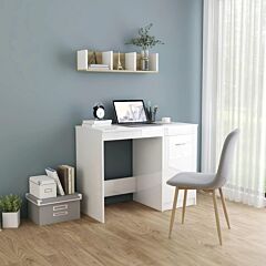 Desk High Gloss White 39.4"x19.7"x29.9" Chipboard - White