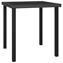 Garden Dining Table Black 27.6"x27.6"x28.7" Poly Rattan - Black