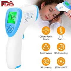 Digital Infrared Thermometer Non-contact Forehead Body Thermometer Surface Room Instant Accurate Reading - Blue