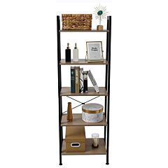 5 Tiers Industrial Ladder Shelf,bookshelf, Storage Rack Shelf For Office, Bathroom, Living Room Rt - Gray