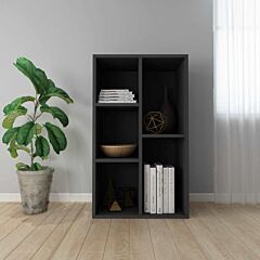 Book Cabinet/sideboard Black 17.7"x9.8"x31.5" Chipboard - Black