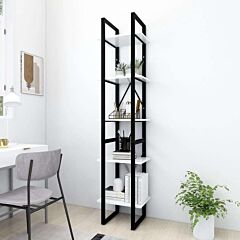 5-tier Book Cabinet White 15.7" X 11.8" X 69.9" Chipboard - White