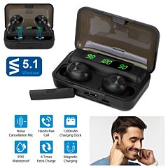 Wireless 5.1 Tws Earbuds In-ear Stereo Headset Noise Canceling Earphone W/mic - Black