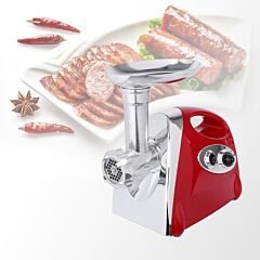 Electric Meat Grinder, Sausage Stuffer With 3 Grinding Plates And Sausage Stuffing Tubes, 2800w Meat Mincer For Home Use And Commercial Red - Red
