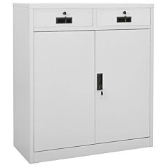 Office Cabinet Light Gray 35.4"x15.7"x40.2" Steel - Grey