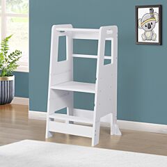 Child Standing Tower, Step Stools For Kids, Toddler Step Stool For Kitchen Counter, The Original Kitchen Stepping Stool, Adjustable Platform, White - White