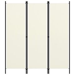 3-panel Room Divider Cream White 59.1"x70.9" - White