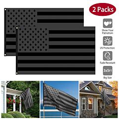 All Black American Flag 3x5ft Uv Protection Black Us Flag Double Side Printing - Black