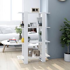 Book Cabinet/room Divider High Gloss White 31.5"x11.8"x48.6" - White