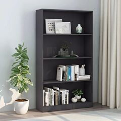 4-tier Book Cabinet Gray 31.5"x9.4"x55.9" Chipboard - Grey