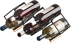 Mecor Countertop Wine Rack, 5 Bottle Tabletop Wine Holder Storage Stand With Stylish Design, Perfect For Home Decor, Bar, Wine Cellar, Basement, Cabinet, Pantry-set Of 1, Wood & Metal, Wood & Iron--ys - As Picture