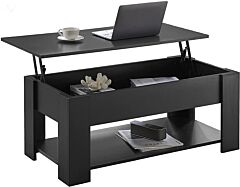 Lift Top Coffee Table With Storage Compartment, Black - Black