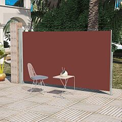 Patio Retractable Side Awning 63"x118" Brown - Brown