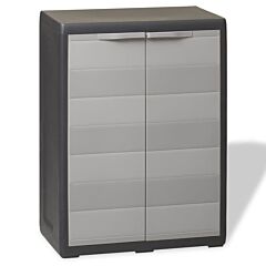 Garden Storage Cabinet With 1 Shelf Black And Gray - Grey