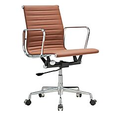 Hot Selling  Low Back Real Leather Swivel Chair - Brown