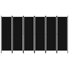 6-panel Room Divider Black 118.1"x70.9" - Black