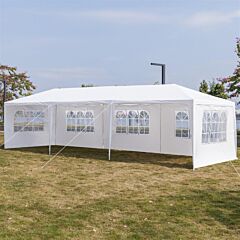 10'x30' Outdoor Canopy Party Wedding Tent,sunshade Shelter,outdoor Gazebo Pavilion With 5 Removable Sidewalls Upgraded Thicken Steel Tube - One Size