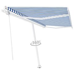 Freestanding Automatic Awning Blue/white - Blue