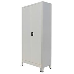 Office Cabinet With 2 Doors Steel 35.4"x15.7"x70.9" Gray - Grey