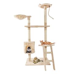 60" Solid Cute Sisal Rope Plush Cat Climb Tree Cat Tower Beige Yf - Beige
