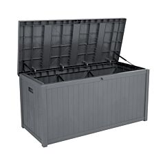 Free Shipping 113gal 430l Outdoor Garden Plastic Storage Deck Box Chest Tools Cushions Toys Lockable Seat Waterproof  Yj - Grey