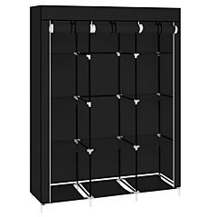 67" Portable Closet Organizer Wardrobe Storage Organizer With 10 Shelves Quick And Easy To Assemble Extra Space Black Rt - Black