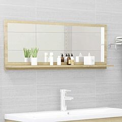 Bathroom Mirror Sonoma Oak 39.4"x4.1"x14.6" Chipboard - Brown