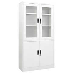 Office Cabinet White 35.4"x15.7"x70.9" Steel - White