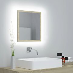 Led Bathroom Mirror Sonoma Oak 15.7"x3.3"x14.6" Chipboard - Brown