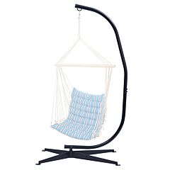 Free Shipping Hammock Chair Stand Only - Metal C-stand For Hanging Hammock Chair,porch Swing - Indoor Or Outdoor Use - Durable 300 Pound Capacity,black  Yj - Black