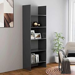 Book Cabinet Gray 23.6"x13.8"x70.9" Chipboard - Grey