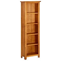 5-tier Bookcase 17.7"x8.6"x55.1" Solid Oak Wood - Brown