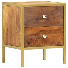 Bedside Cabinet 15.7"x13.8"x19.7" Solid Mango Wood - Brown