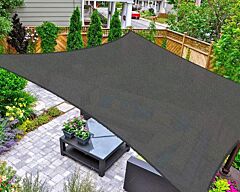 10' X 13' Rectangular Sun Shade Sail Uv Block Canopy For Outdoor,sand - Black