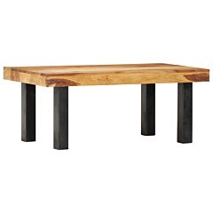 Coffee Table 39.4"x19.7"x15.7" Solid Sheesham Wood - Black