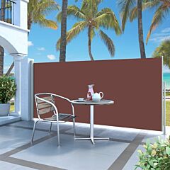 Retractable Side Awning 55.1"x118.1" Brown - Brown
