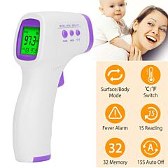 Digital Infrared Thermometer Non-contact Forehead Body Thermometer Surface Room Instant Accurate Reading - White