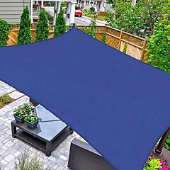6' X 10' Sun Shade Sail Rectangle Canopy, Uv Block Awning Durable For Outdoor Patio Carport Garden Backyard Balcony, Blue - Blue