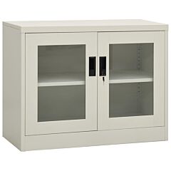 Office Cabinet Light Gray 35.4"x15.7"x27.6" Steel - Grey