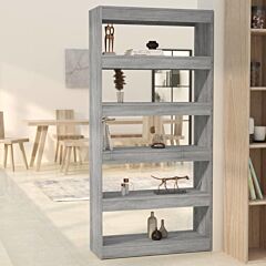 Book Cabinet/room Divider Gray Sonoma 31.5"x11.8"x65.4" Chipboard - Grey