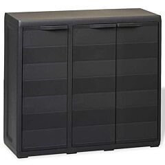 Garden Storage Cabinet With 2 Shelves Black - Black