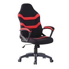 Gaming Office Chair With Fabric Adjustable Swivel,red - As Picture