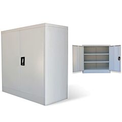 Office Cabinet With 2 Doors Gray 35.4” Steel - Grey