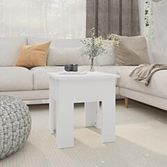 Coffee Table White 15.7"x15.7"x16.5" Engineered Wood - White